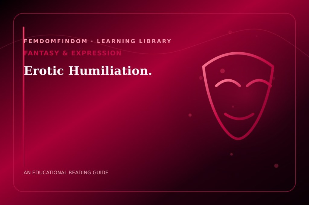 Editorial cover for “Erotic Humiliation.”, classified under Fantasy & expression.