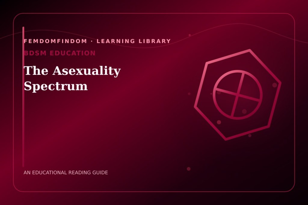 Editorial cover for “The Asexuality Spectrum”, classified under BDSM education.