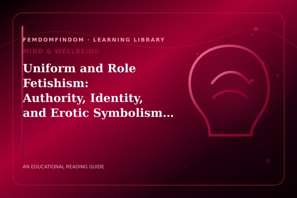 Editorial cover for “Uniform and Role Fetishism: Authority, Identity, and Erotic Symbolism…”, classified under Mind & wellbeing.